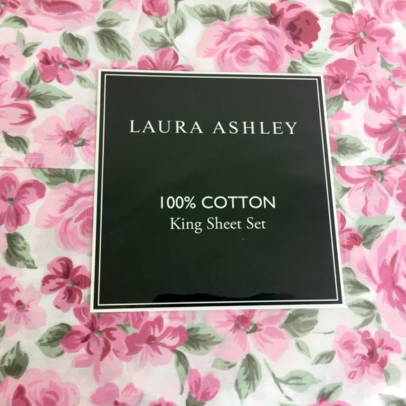 Laura Ashley 4-Piece KING Sheet Set "Savannah" NWT - Picture 2 of 8